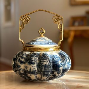 Porcelaine Jar with Brass Handle